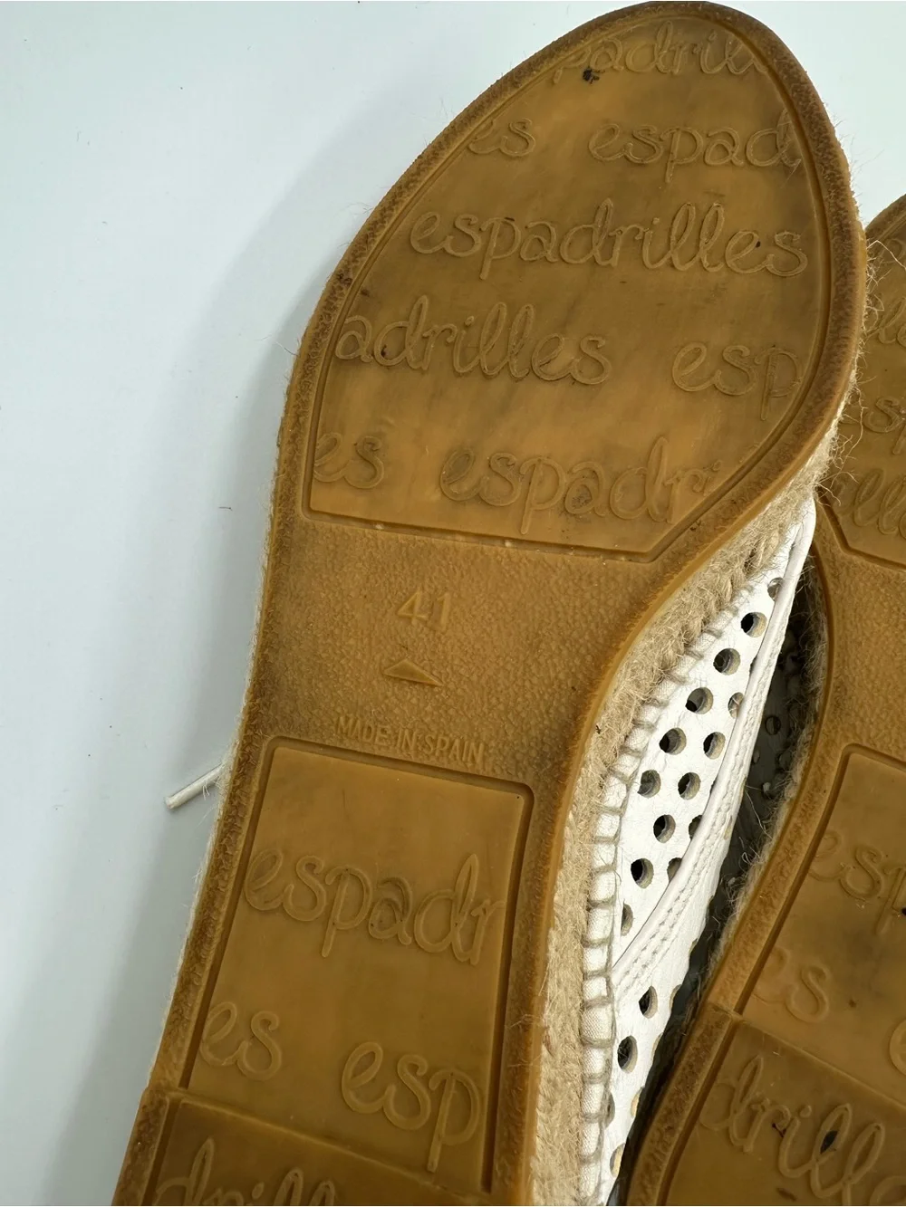 Loeffler Randall Women Size 41 White Alfie Perforated Leather Espadrille
